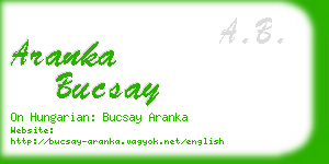 aranka bucsay business card